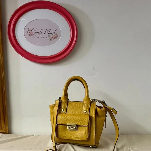 3.1 Phillip Lim Yellow Mini Crossbody Tote | Leather | Designer Bag - Picture 7 of 8